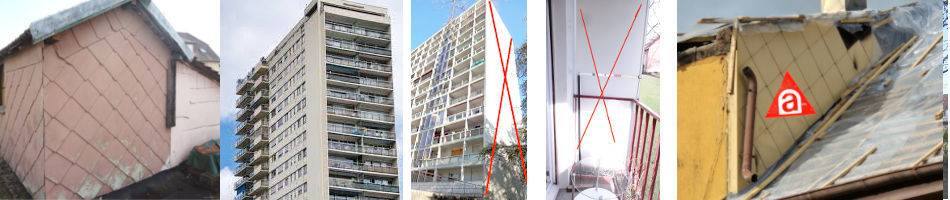 En Façade : plaque amiante ou Enduit des IGH